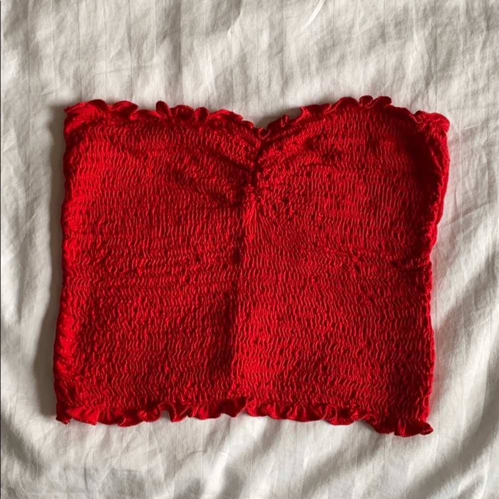 Urban Outfitters cropped red tube top